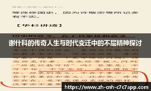 谢什科的传奇人生与时代变迁中的不屈精神探讨